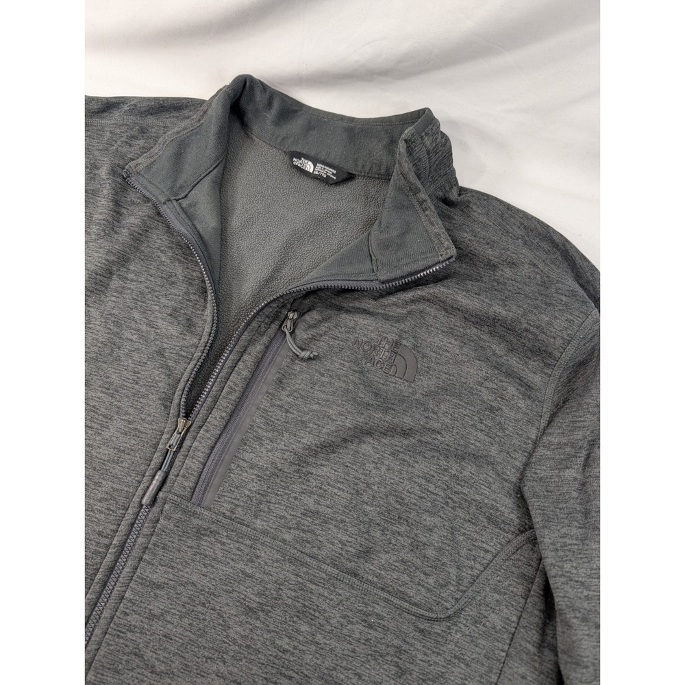 The North Face Canyonland Full Zip Fleece Jacket Heather Gray XXL Heartland Logo